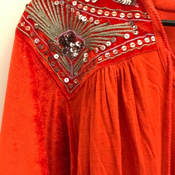 NEW Free people hearts a flame top in orange small - Picture 6 of 8